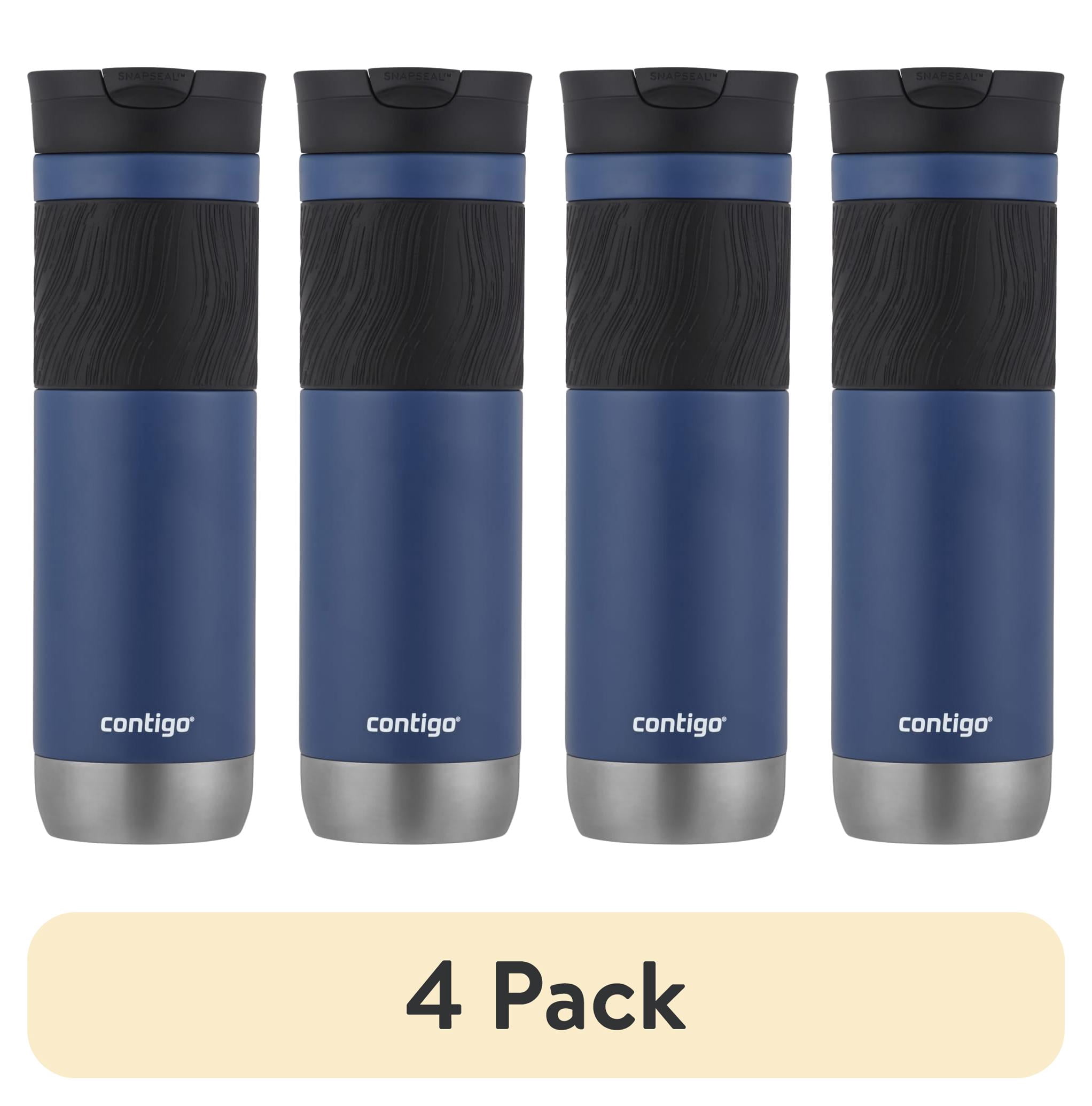 (4 pack) Contigo Byron 2.0 Stainless Steel Travel Mug with SNAPSEAL Lid and grip Blue, 24 fl oz.