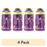 4 pack Contigo Kids Water Bottle with Redesigned AUTOSPOUT Straw, 14 oz, Grape Forest Haven