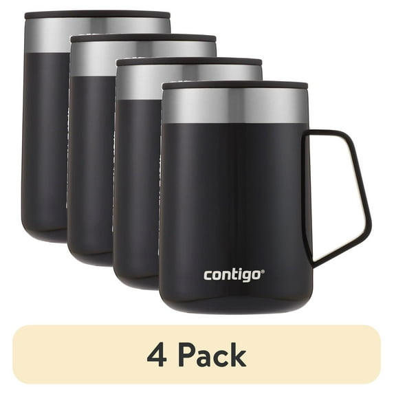 (4 pack) Contigo Streeterville Stainless Steel Mug with Handle, 14oz., Licorice