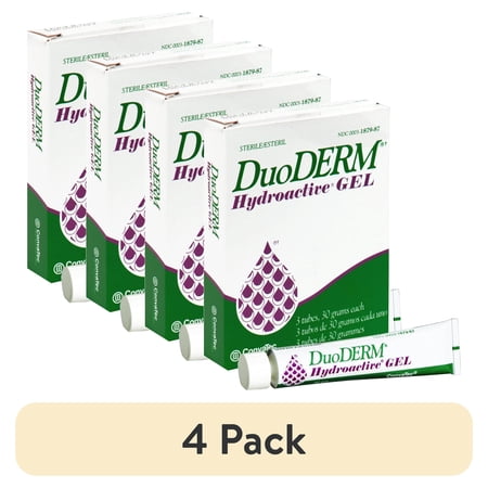 (4 pack) Convatec DuoDERM Hydroactive Gel 30g Tube, Latex-Free, Hydrating, 3ct Box for Wounds