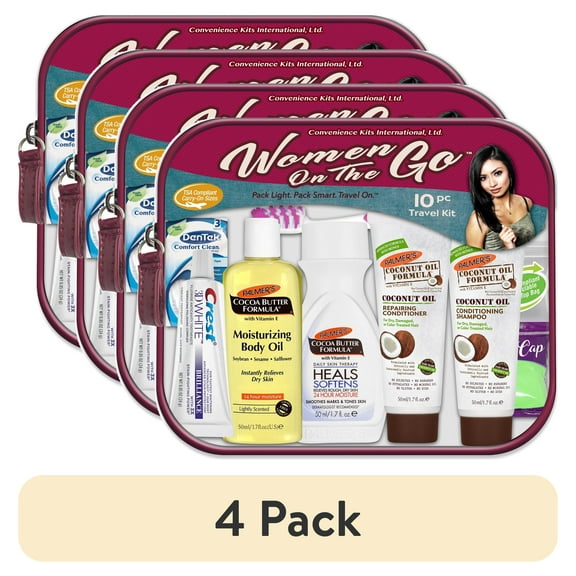 (4 pack) Convenience Kits International, Womens Multicultural 10 PC Kit Featuring: Palmers Hair and Body Care Trial-Size Products