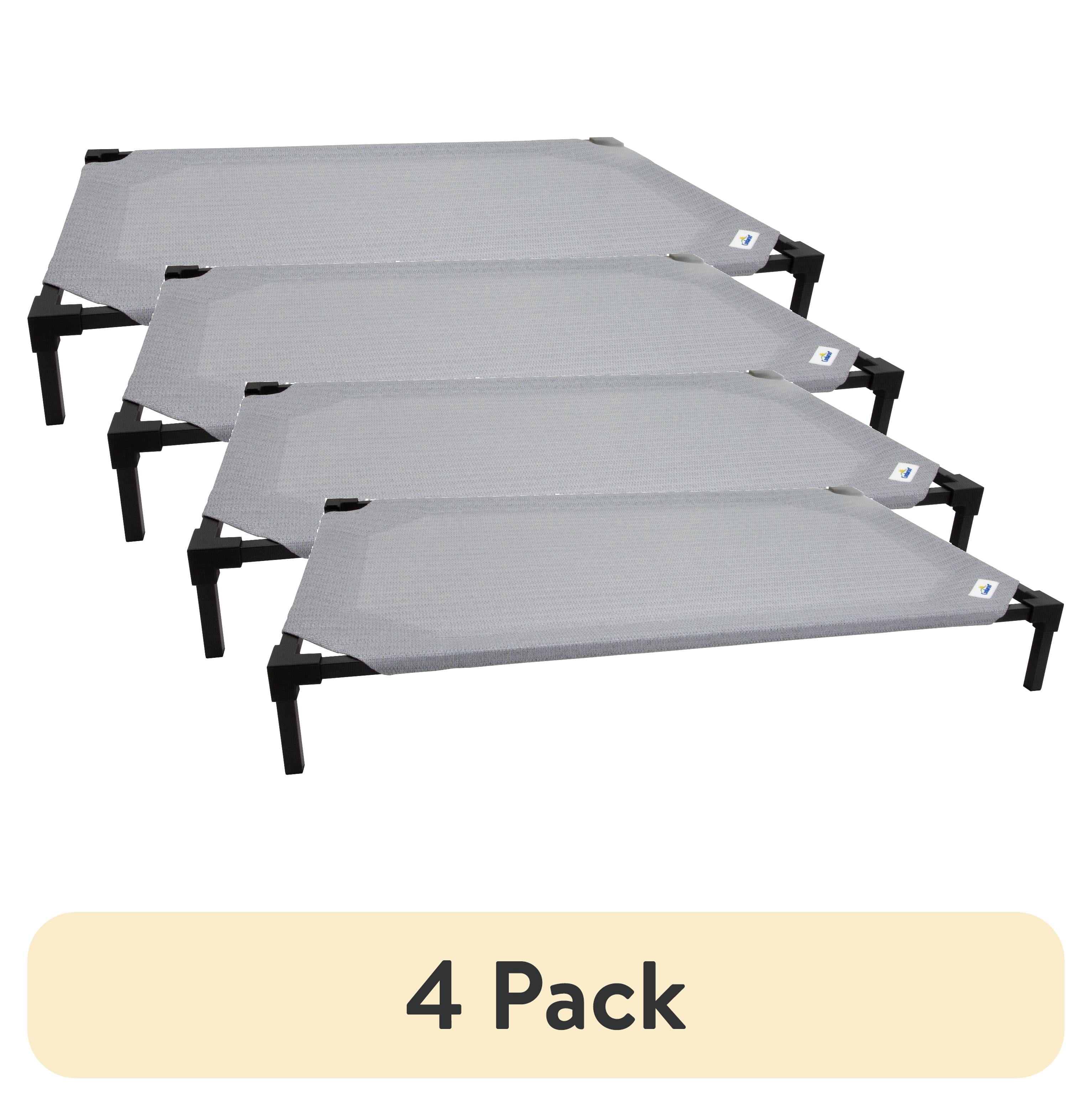 (4 pack) Coolaroo Cooling Elevated Dog Bed PRO with Heatshield, Fits in 48in Crate, Easy Assembly, Glacier Grey