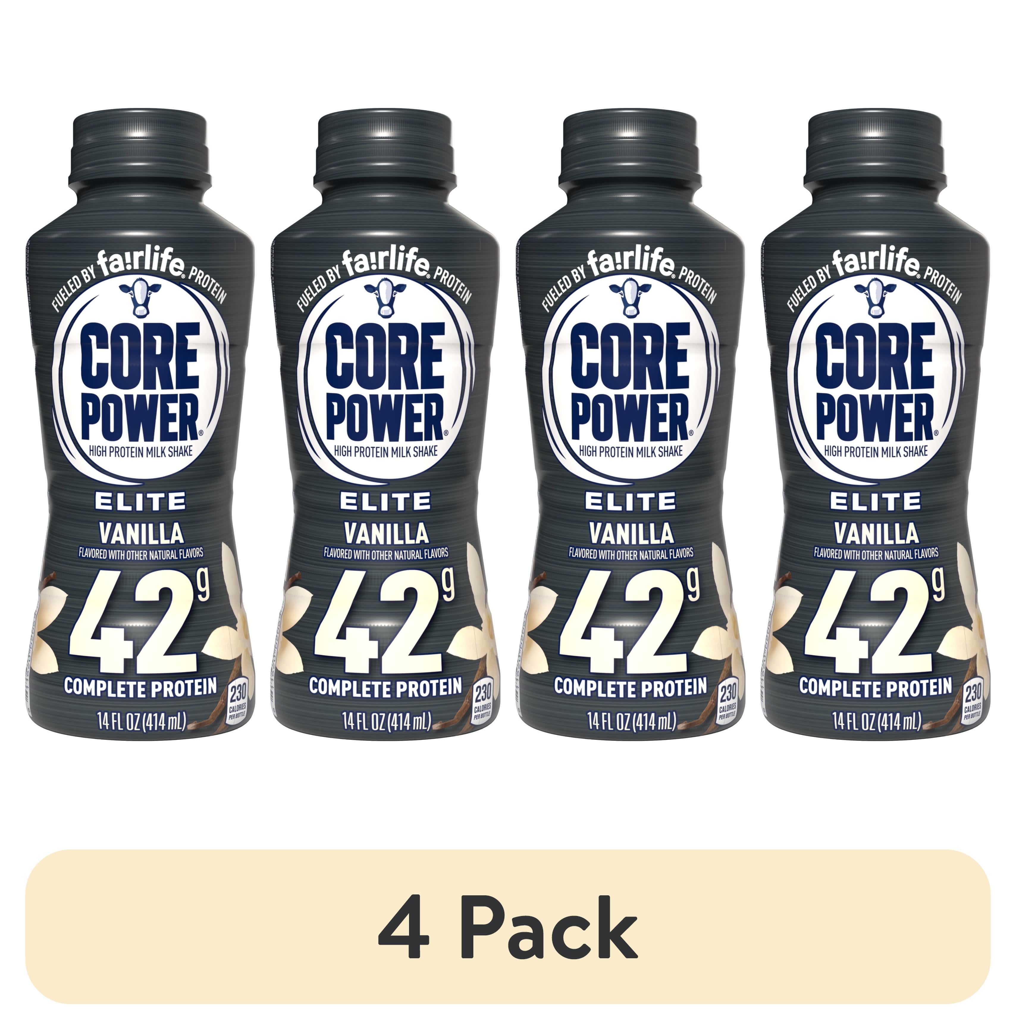 (4 pack) Core Power Elite High Protein Shake with 42g Protein by fairlife Milk, Vanilla, 14 fl oz