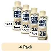 4 pack Core Power Protein Shake, Vanilla, 26g Bottle, 14 fl oz