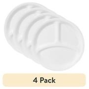 4 pack Corelle Winter Frost White, Round Divided Dinner Plate, 10.25