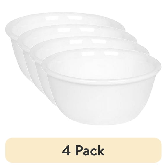 (4 pack) Corelle Winter Frost White, Round Ramekin Bowl, 6-oz