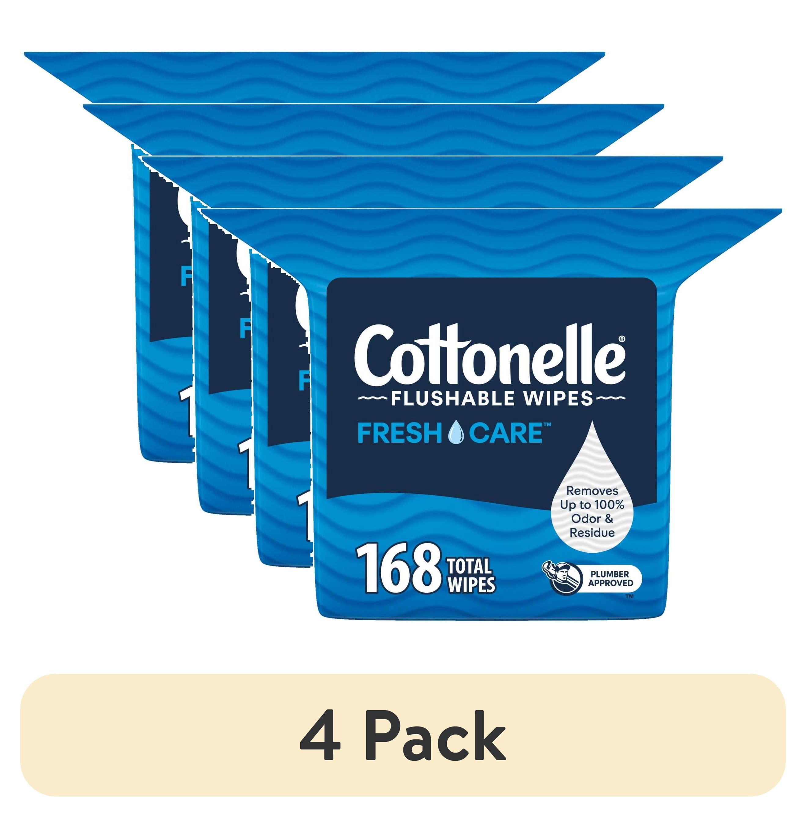 (4 pack) Cottonelle Fresh Care Flushable Wet Wipes, 1 Resealable Bag
