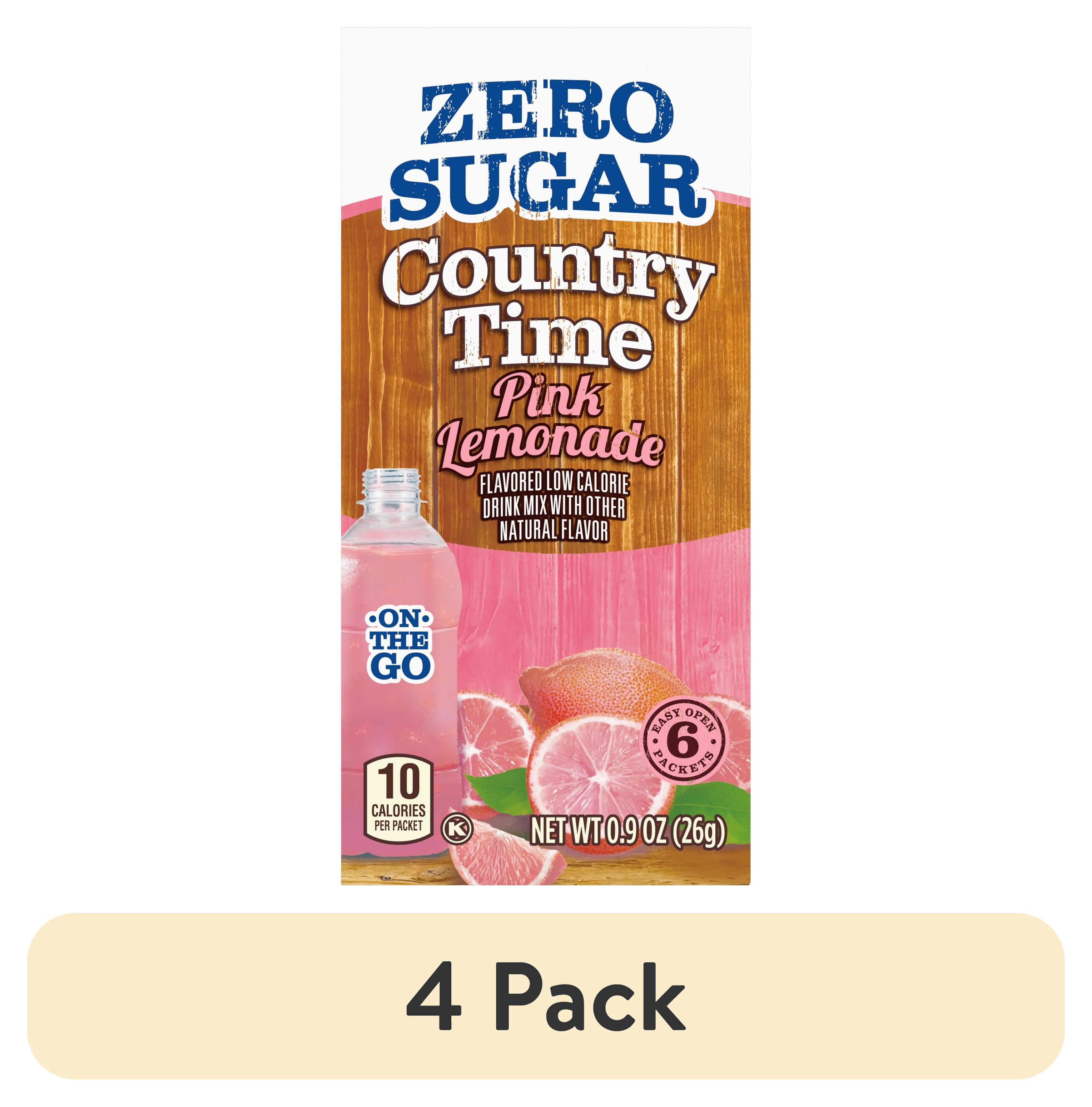 (4 pack) (1-Pack) Country Time Zero Sugar Pink Lemonade Drink Mix, 6 ct On-the-Go Packets