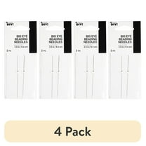 (4 pack) Cousin DIY 2.5in Big Eye Needles for Beading, Silver, Steel, 2 Piece