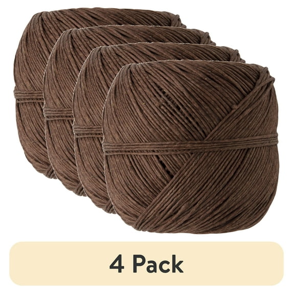 (4 pack) Cousin DIY 20lb Polished Thin Hemp Twine, 300 ft Roll, Brown, Crafts/Jewelry Making