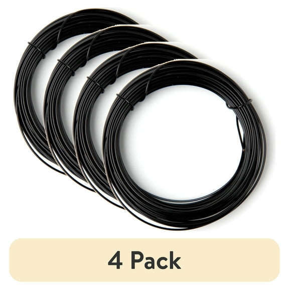 (4 pack) Cousin DIY Coated Copper Wire, Black Finish, 20 Gauge, 24 ft Roll