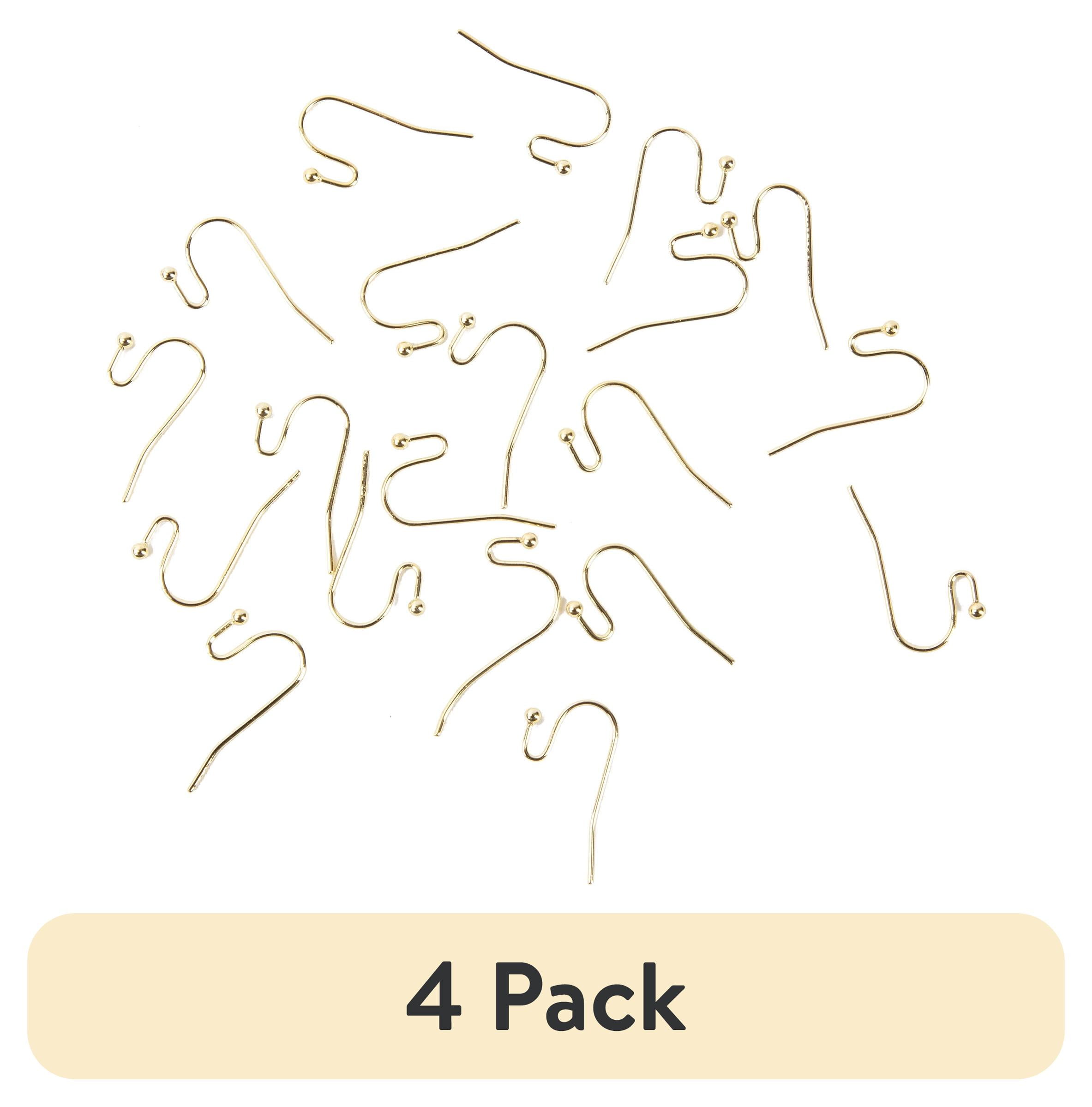 (4 pack) Cousin DIY Gold Ball Hook Metal Ear Wire Bulk Pack, Jewelry Findings, 120Pc.