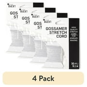 (4 pack) Cousin DIY Gossamer Stretch Cord, 30 ft Roll, Jewelry Making, White