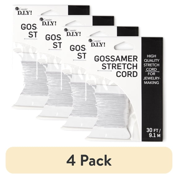 (4 pack) (4 pack) Cousin DIY Gossamer Stretch Cord, 30 ft Roll, Jewelry Making, White