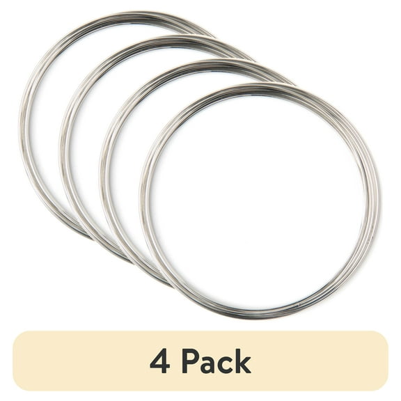 (4 pack) Cousin DIY Large Jewelry Making Memory Wire, Silver Finish, 5 ft Roll