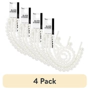 4 pack Cousin DIY Unisex White Pearl Glass Beads, 4-Strand, 7.5 inch, 120 Piece