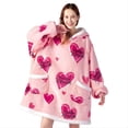 thumbnail image 1 of (4 pack) Cozy Comfort Wearable Blanket Hoodie, Women's Sherpa Fleece Pop Graphics, 1 of 6
