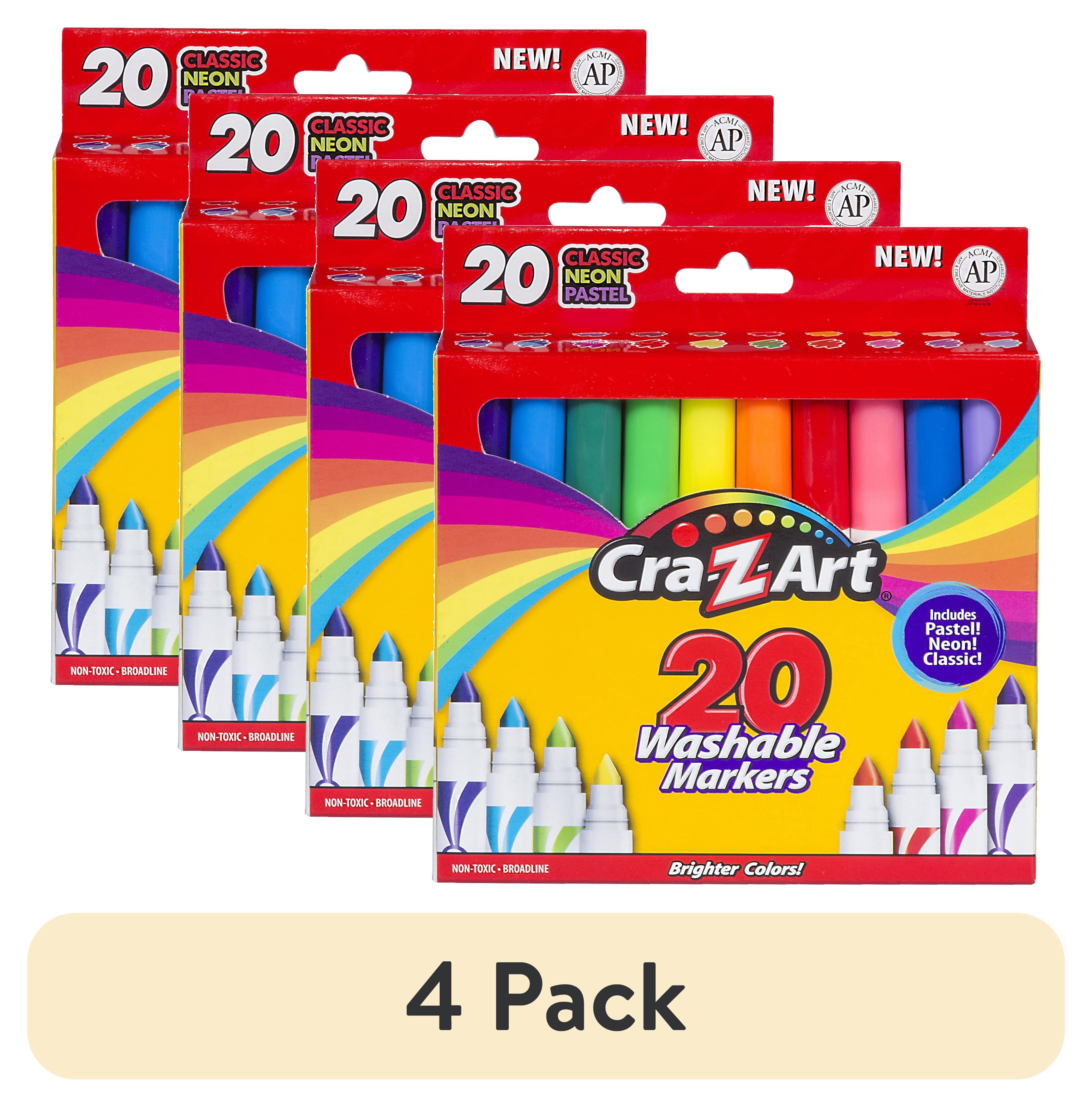 4 pack) Cra-Z-Art 20 Count Multicolor Broad Line Washable Art