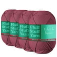 thumbnail image 1 of (4 pack) Craftbud Cotton Yarn For Crocheting And Knitting, (250 Yards) Worsted Medium #4 Crochet Yarn For Beginners, Berry, 1 of 2