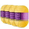 thumbnail image 1 of (4 pack) Craftbud Cotton Yarn For Crocheting And Knitting, (250 Yards) Worsted Medium #4 Crochet Yarn For Beginners, Bright Yellow, 1 of 2