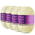 thumbnail image 1 of (4 pack) Craftbud Cotton Yarn For Crocheting And Knitting, (250 Yards) Worsted Medium #4 Crochet Yarn For Beginners, Light Yellow, 1 of 2