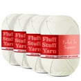 thumbnail image 1 of (4 pack) Craftbud Cotton Yarn For Crocheting And Knitting, (250 Yards) Worsted Medium #4 Crochet Yarn For Beginners, Winter White, 1 of 2