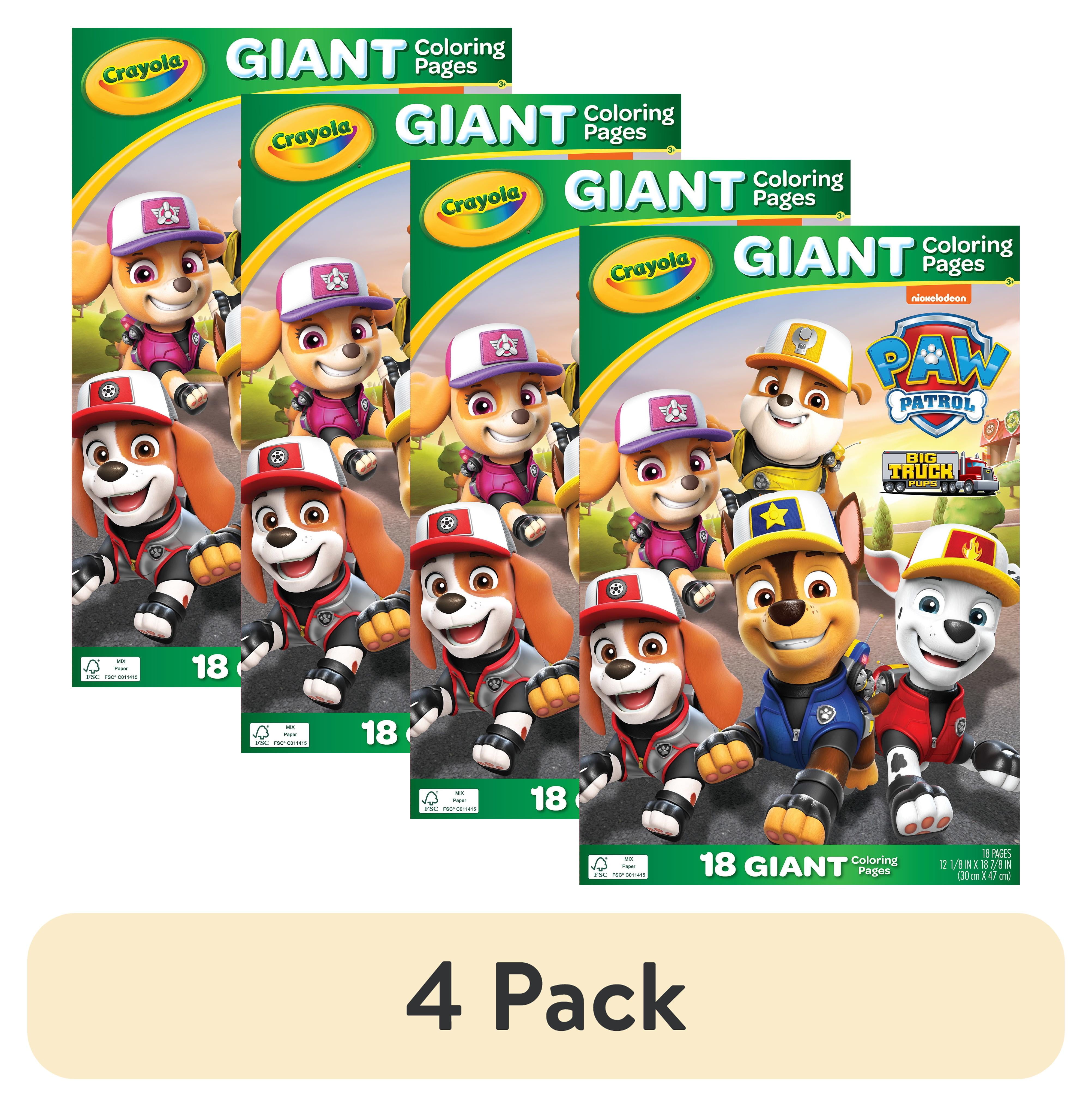 (4 pack) Crayola Paw Patrol Giant Coloring Book Pages, 18 Coloring ...