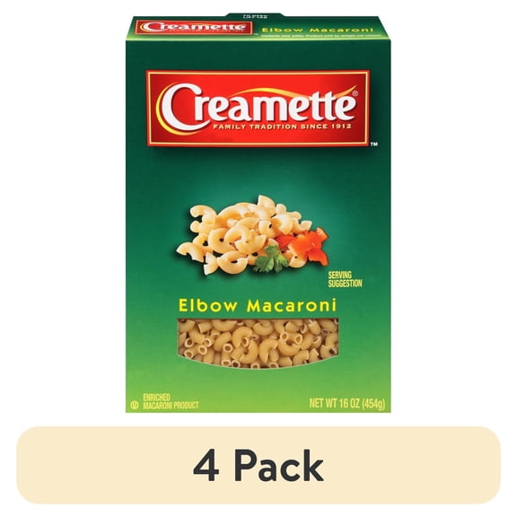 (4 pack) Creamette Small Elbow Macaroni Pasta, 16-Ounce Box