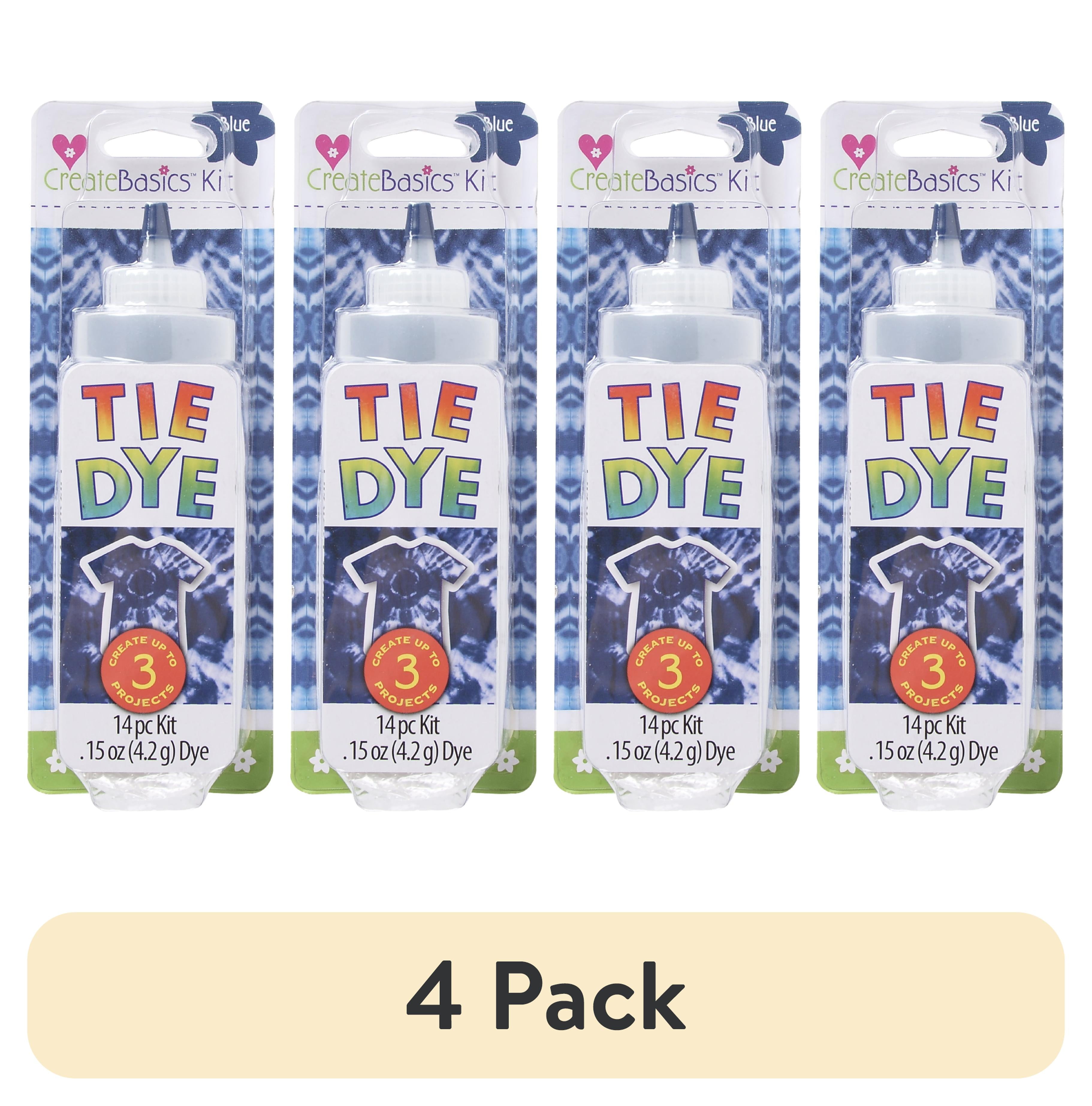(4 pack) Create Basics 1 Color Tie Dye Kit, Blue, 4 fl oz Dye