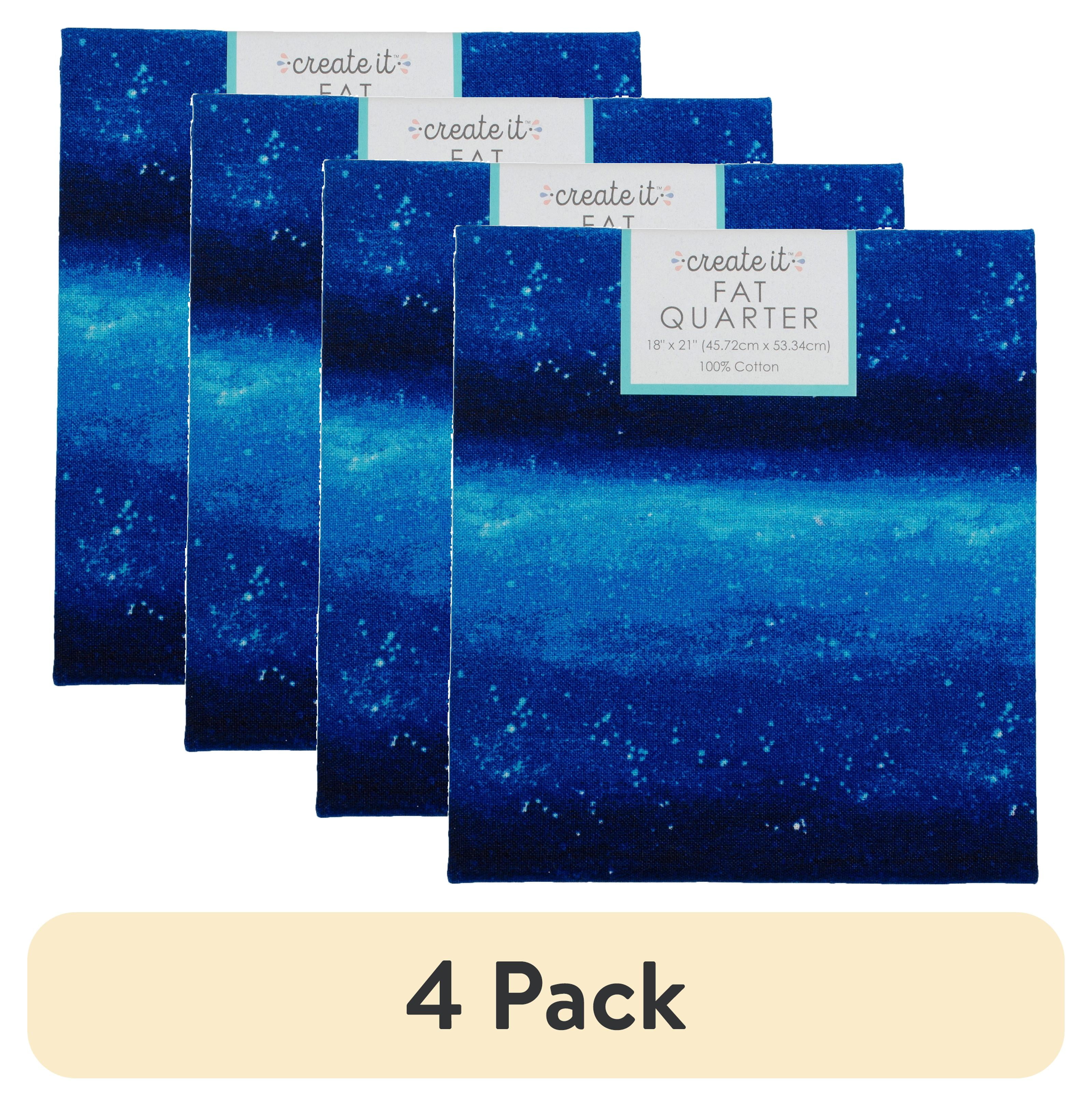 (4 pack) Create It 18"x21" 100% Cotton Galaxy Precut Sewing & Craft Fabric, Blue 1 Piece