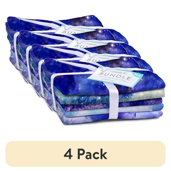 (4 pack) Create It 18"x21" Cotton Celestial Precut Sewing & Craft Fabric Bundle, Multicolor 5 Piece