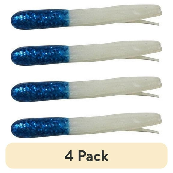 (4 pack) Creme 1.5" Mini Tail Lure, Blue Glitter/Pearl
