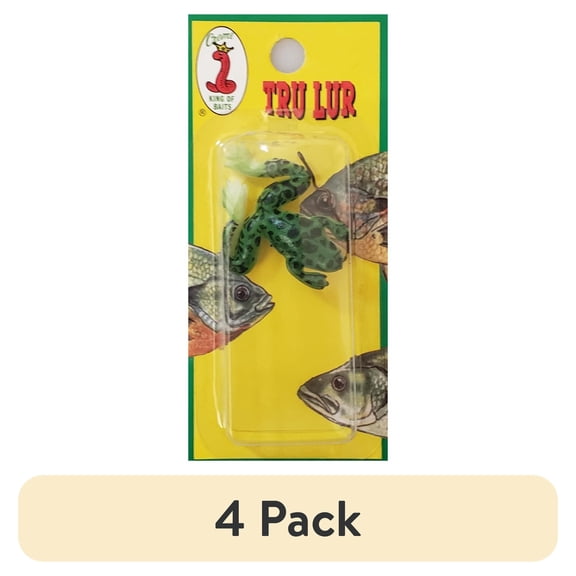 (4 pack) Creme 1.5" Tru-Lur Lifelike Frog Lure, Green