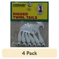 thumbnail interactive-video image 1 of (4 pack) Creme 2" Rigged Twirl Tail Lure, White, 1/16 oz., 6 Count, 1 of 3