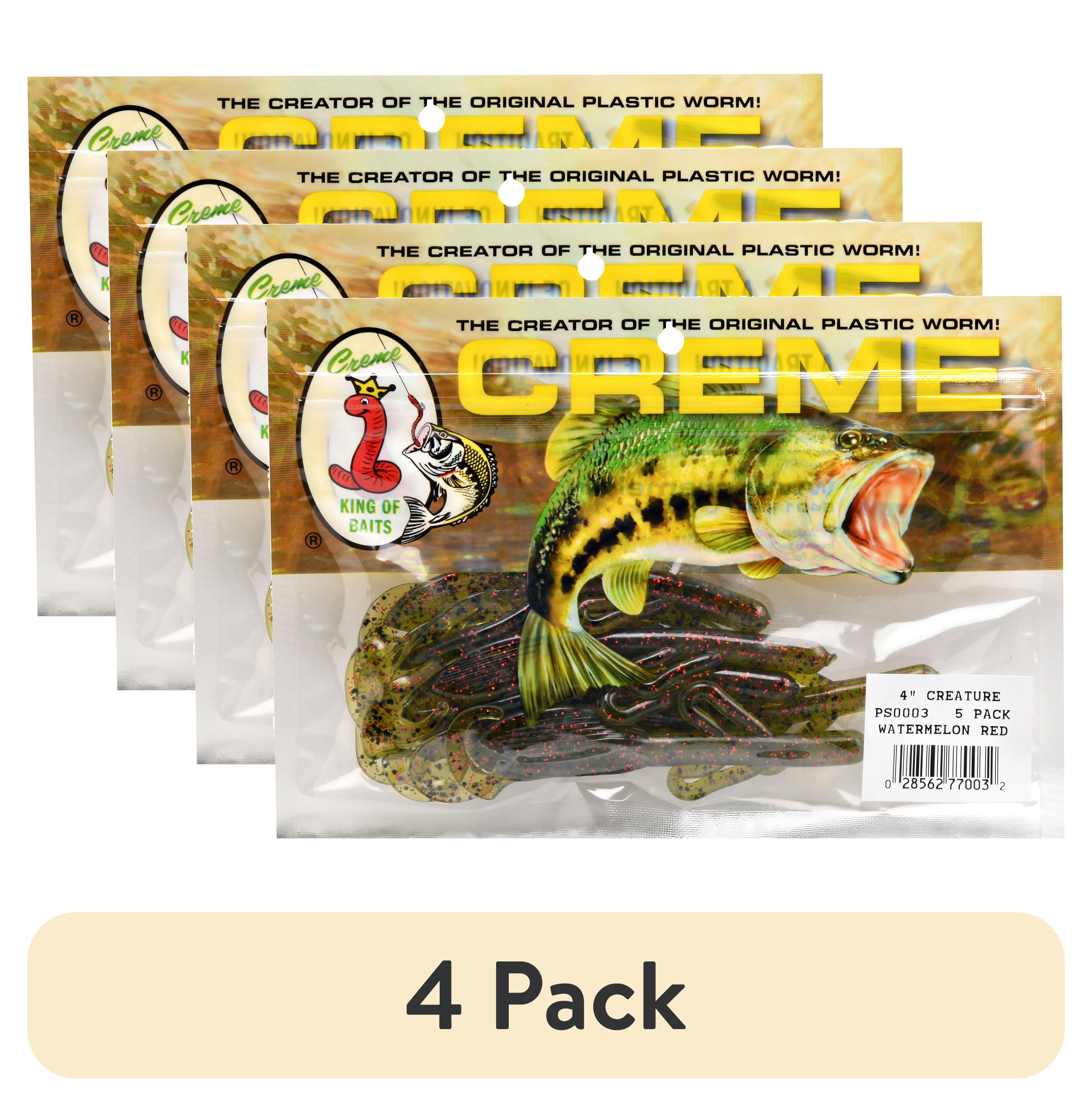 (4 pack) Creme Lure Baby Brush Pig Fishing Lure for Bass, Watermelon