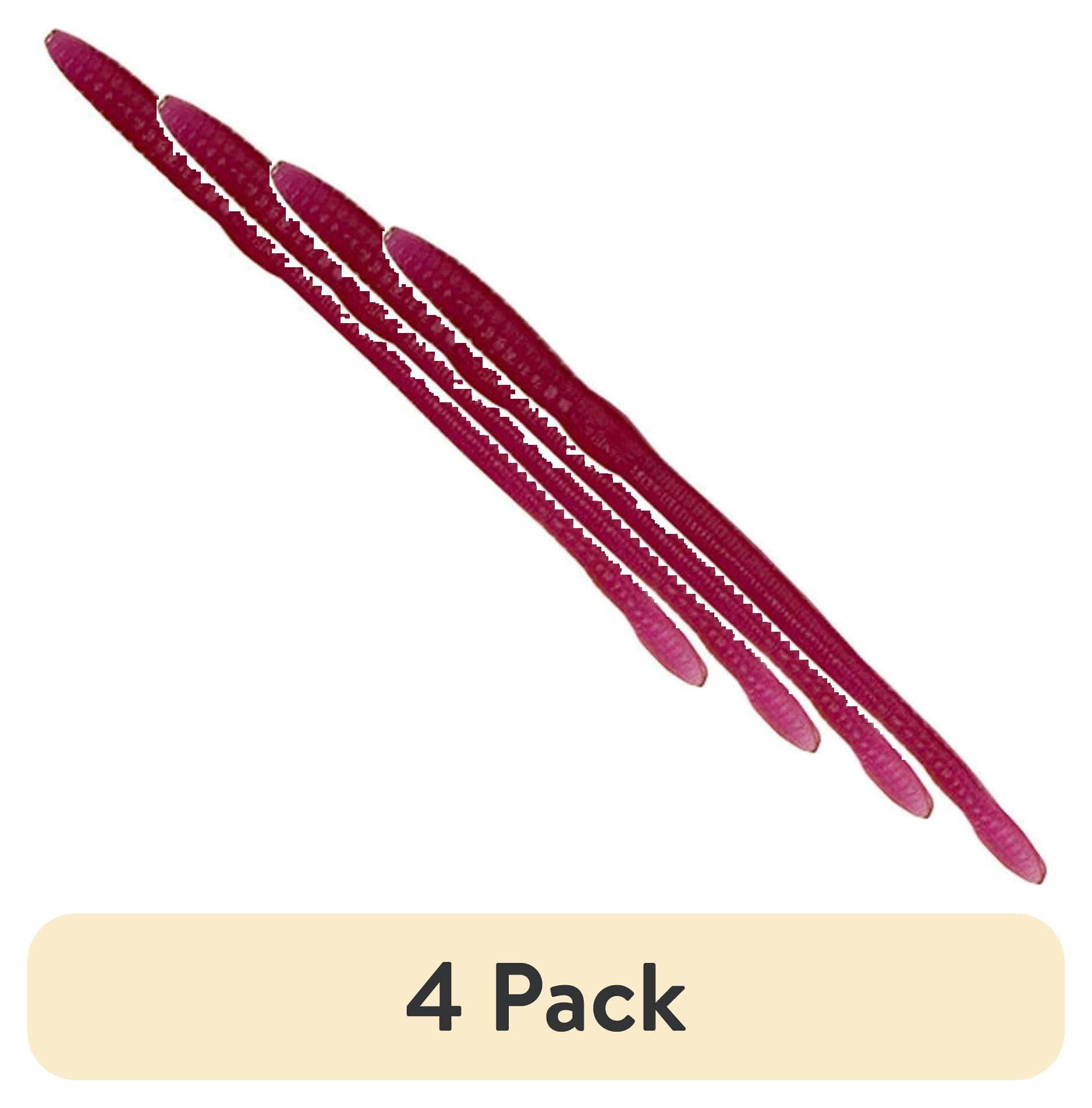 (4 pack) Creme Pre-Rigged Weedless 6" Scoundrel Worm Lure, Purple