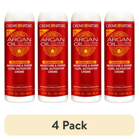 (4 pack) Creme of Nature Argan Oil Moisturizing Curl Activator Creme, 12 fl oz