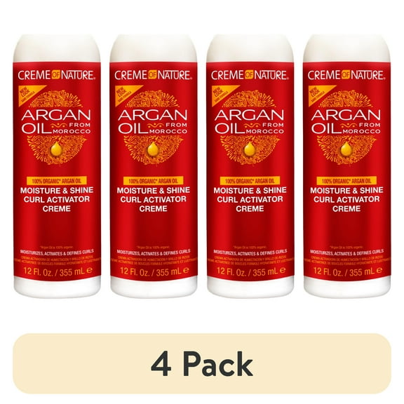 (4 pack) Creme of Nature Argan Oil Moisturizing Curl Activator Creme, 12 fl oz