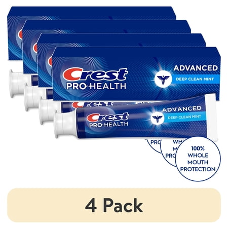 (4 pack) Crest Toothpaste, Pro-Health Advanced Deep Clean Mint Fluoride Toothpaste, 5.1 oz
