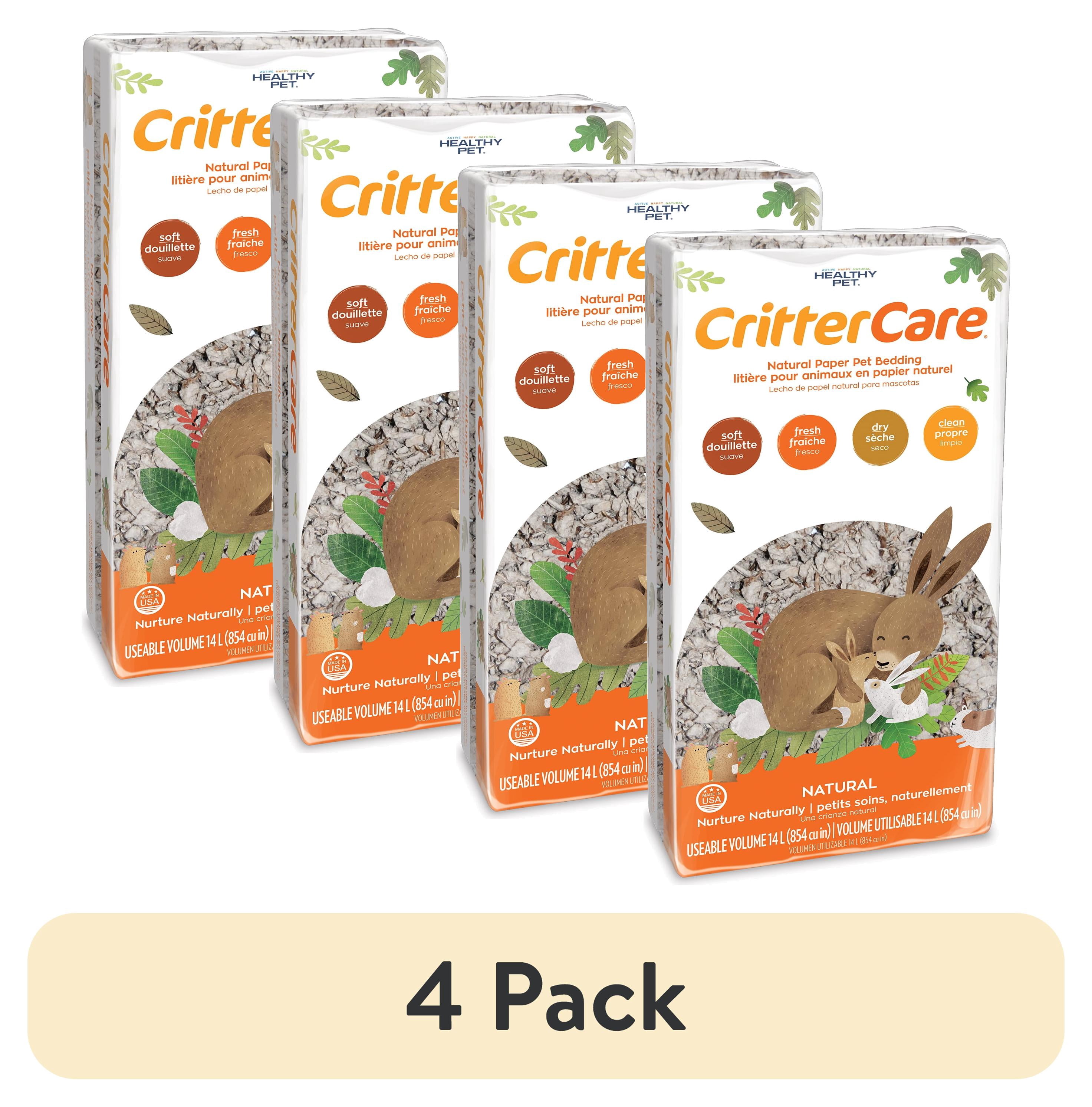 (4 pack) Crittercare Natural Paper Small Pet Bedding, 14 L