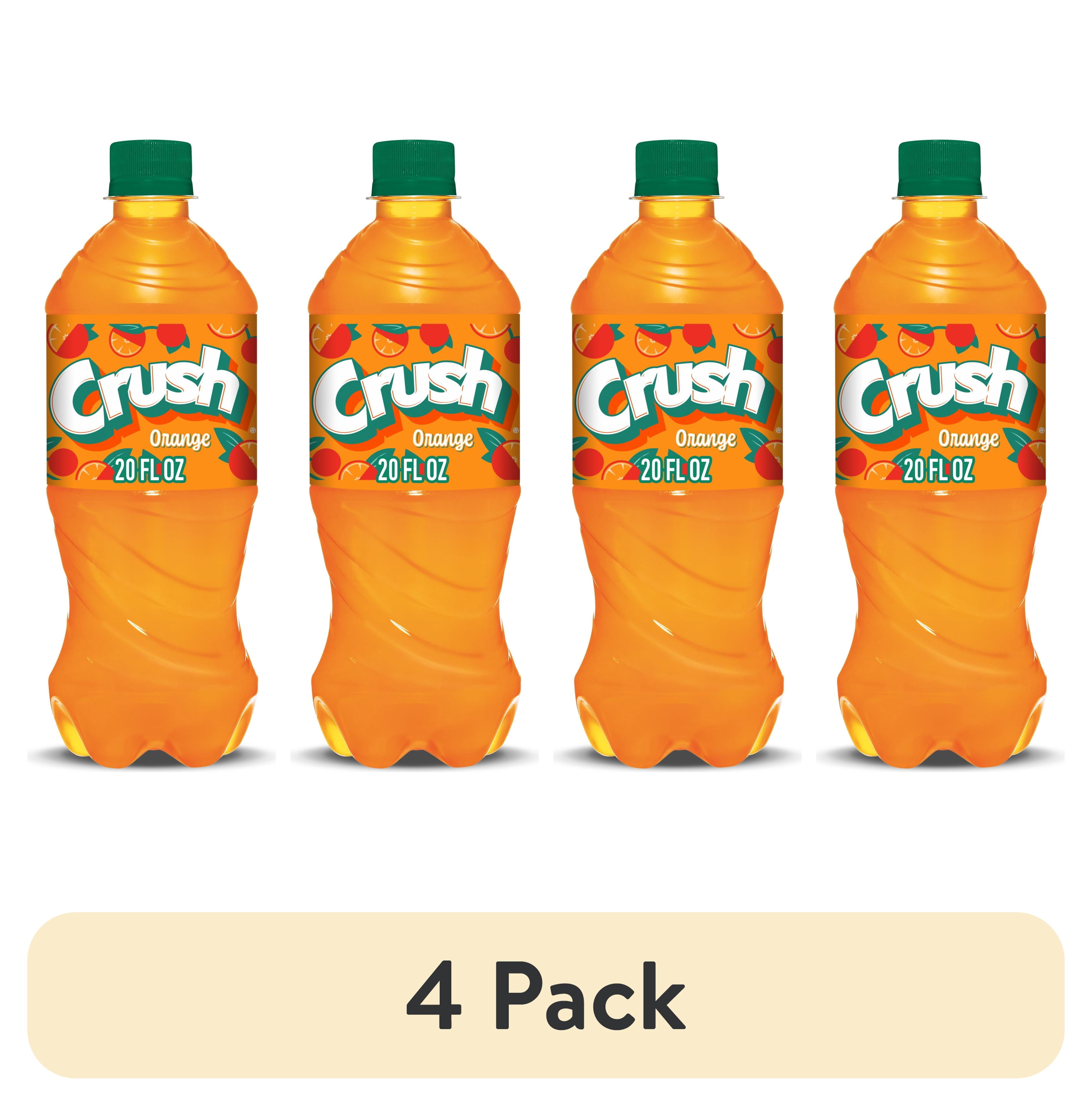 (4 pack) Crush Caffeine Free Orange Soda Pop, 20 fl oz, Bottle