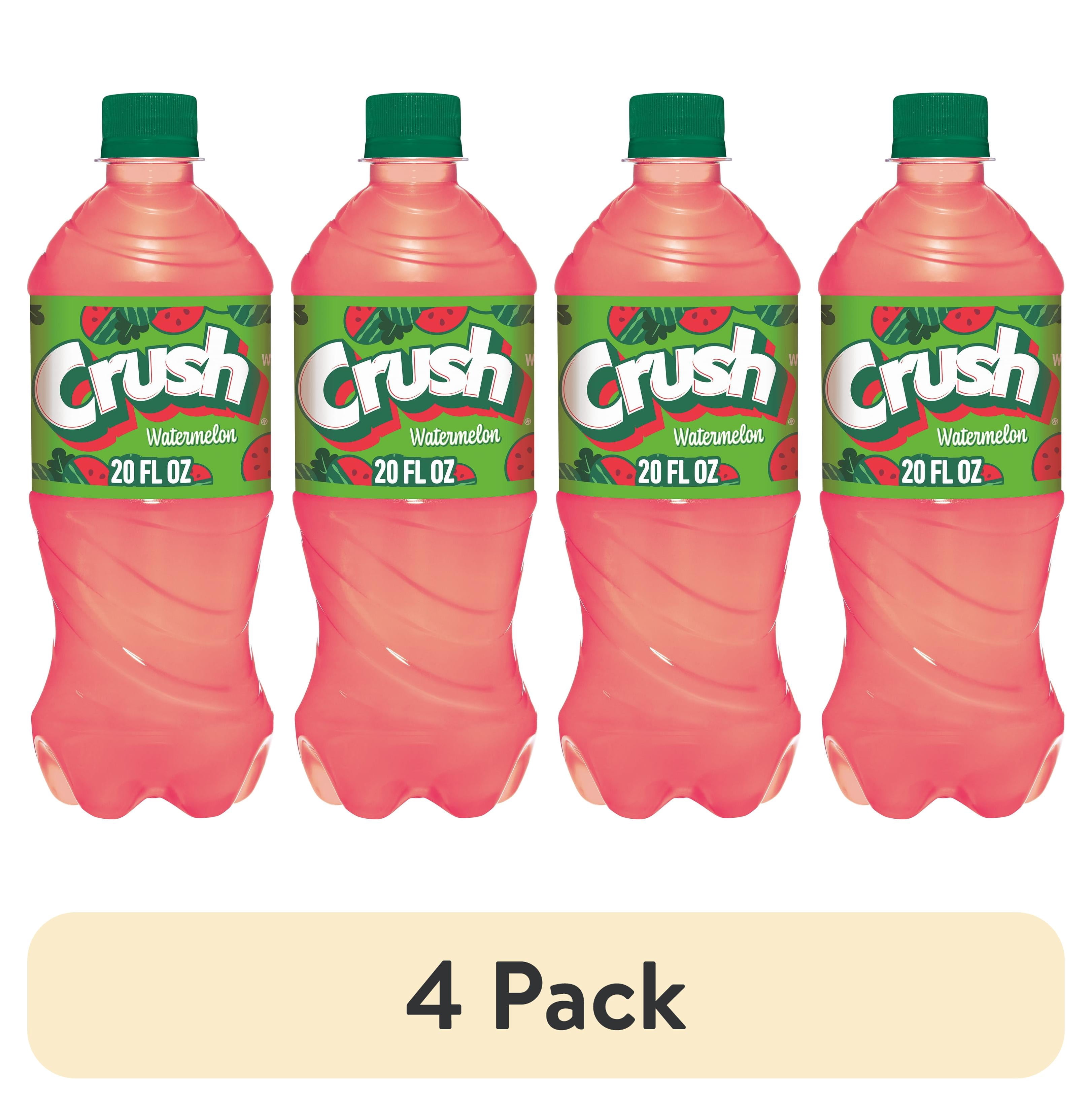 (4 pack) Crush Caffeine Free Watermelon Soda Pop, 20 fl oz, Bottle