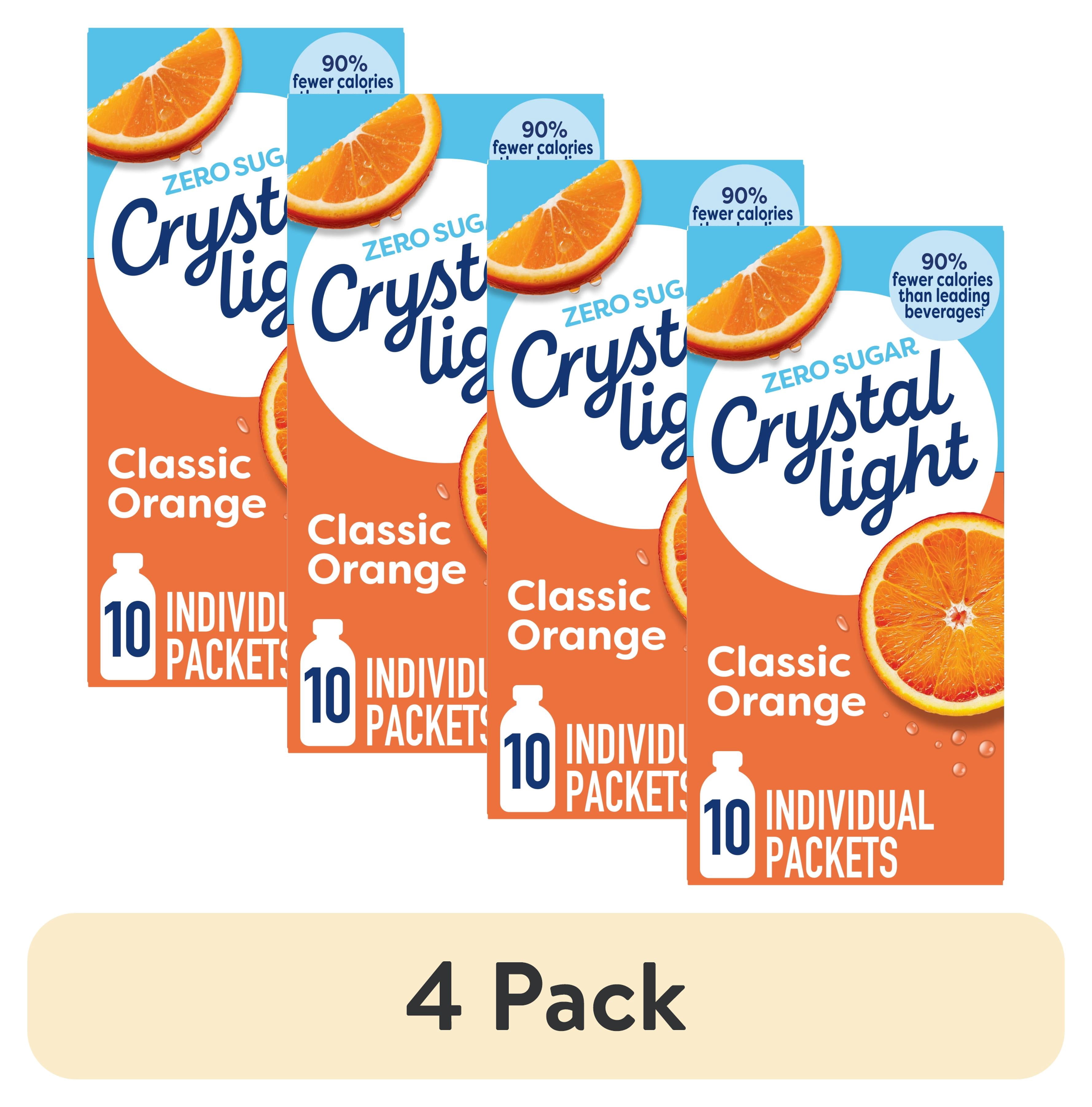 4 pack) Crystal Light Drink Mix, 10 Packets, for Convenient On-the