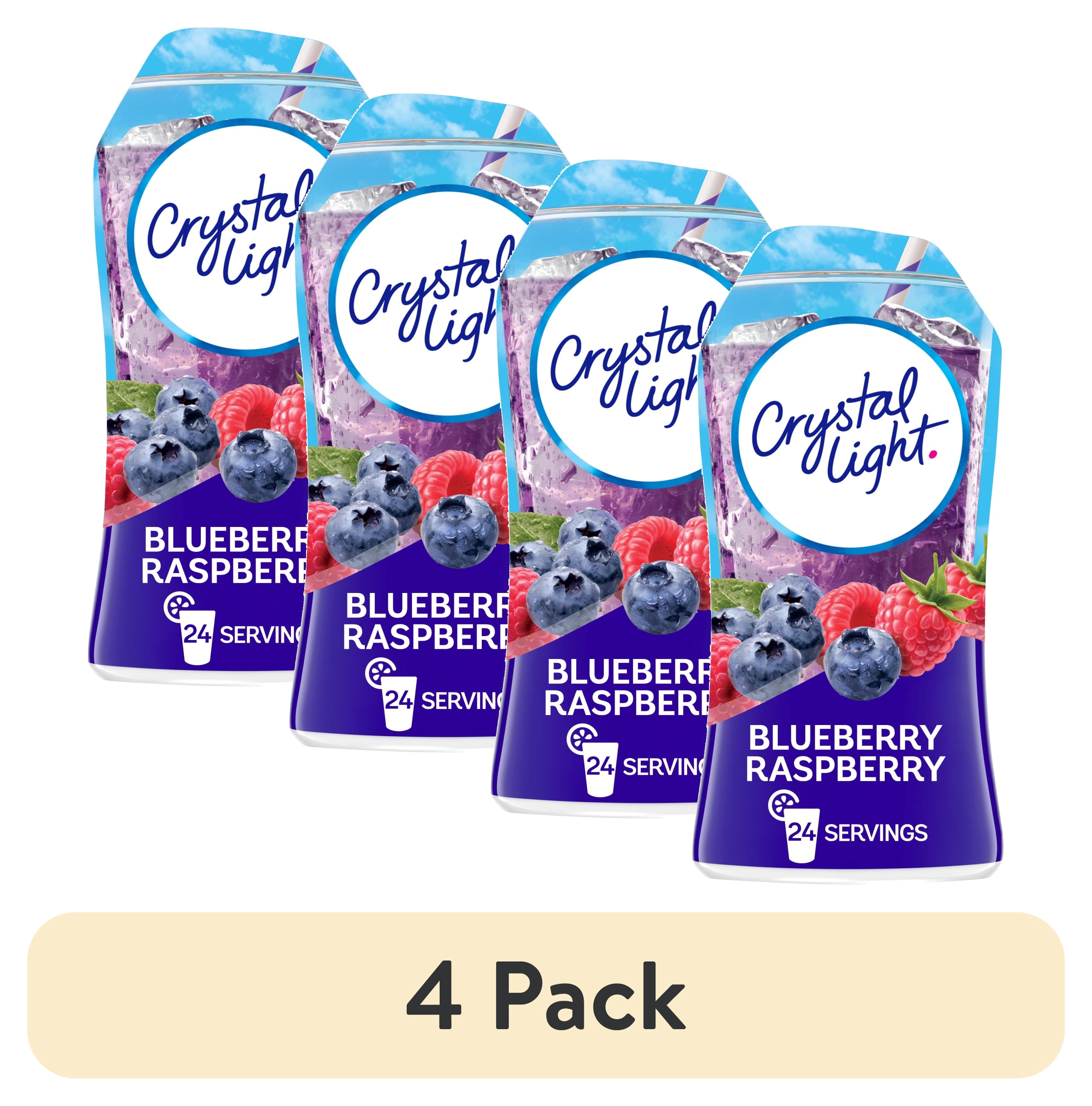 (4 pack) Crystal Light Liquid Blueberry Raspberry Naturally Flavored Drink Mix, 1.62 fl oz Bottle