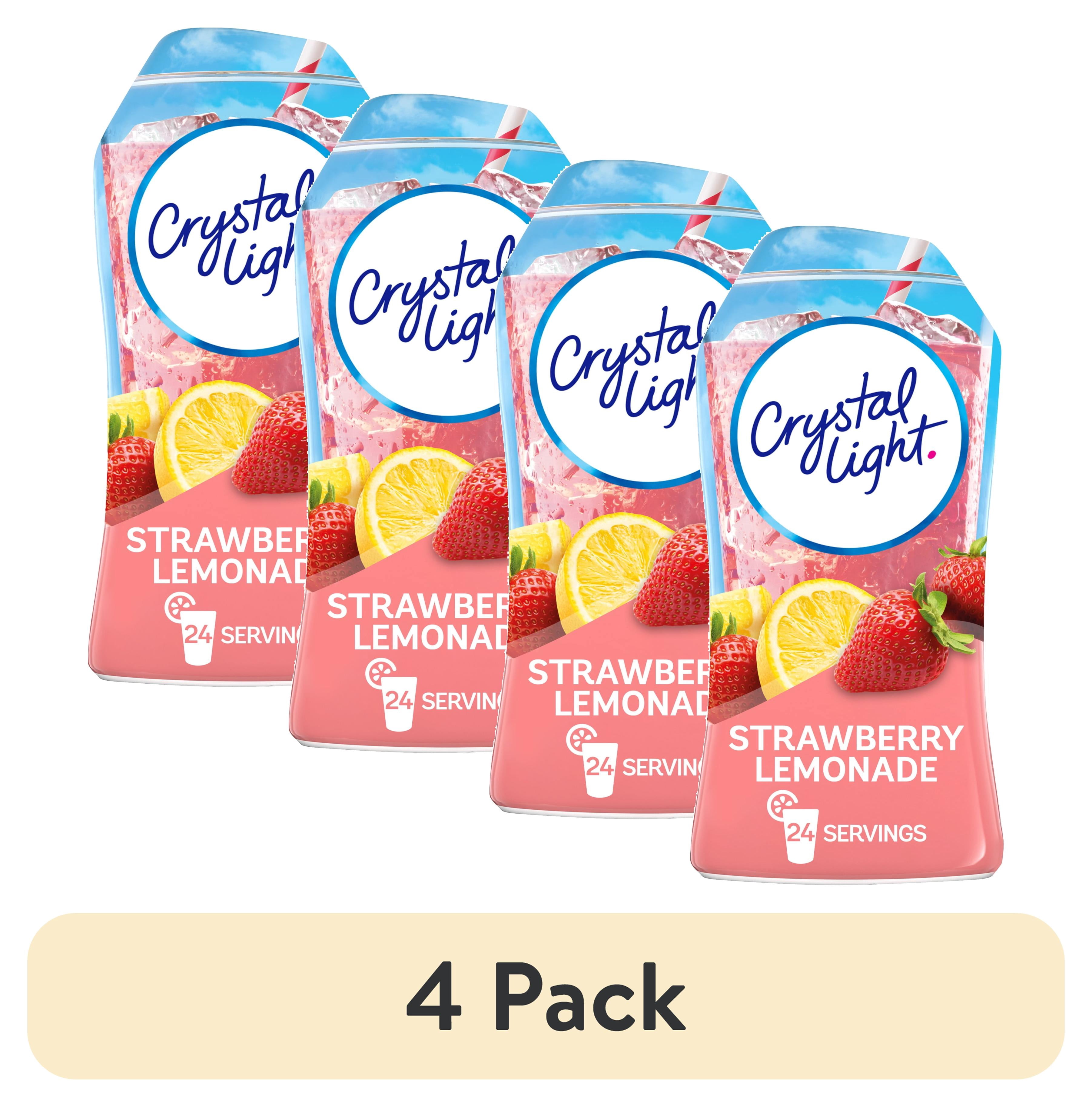 (4 pack) Crystal Light Liquid Strawberry Lemonade Naturally Flavored Drink Mix, 1.62 fl oz Bottle
