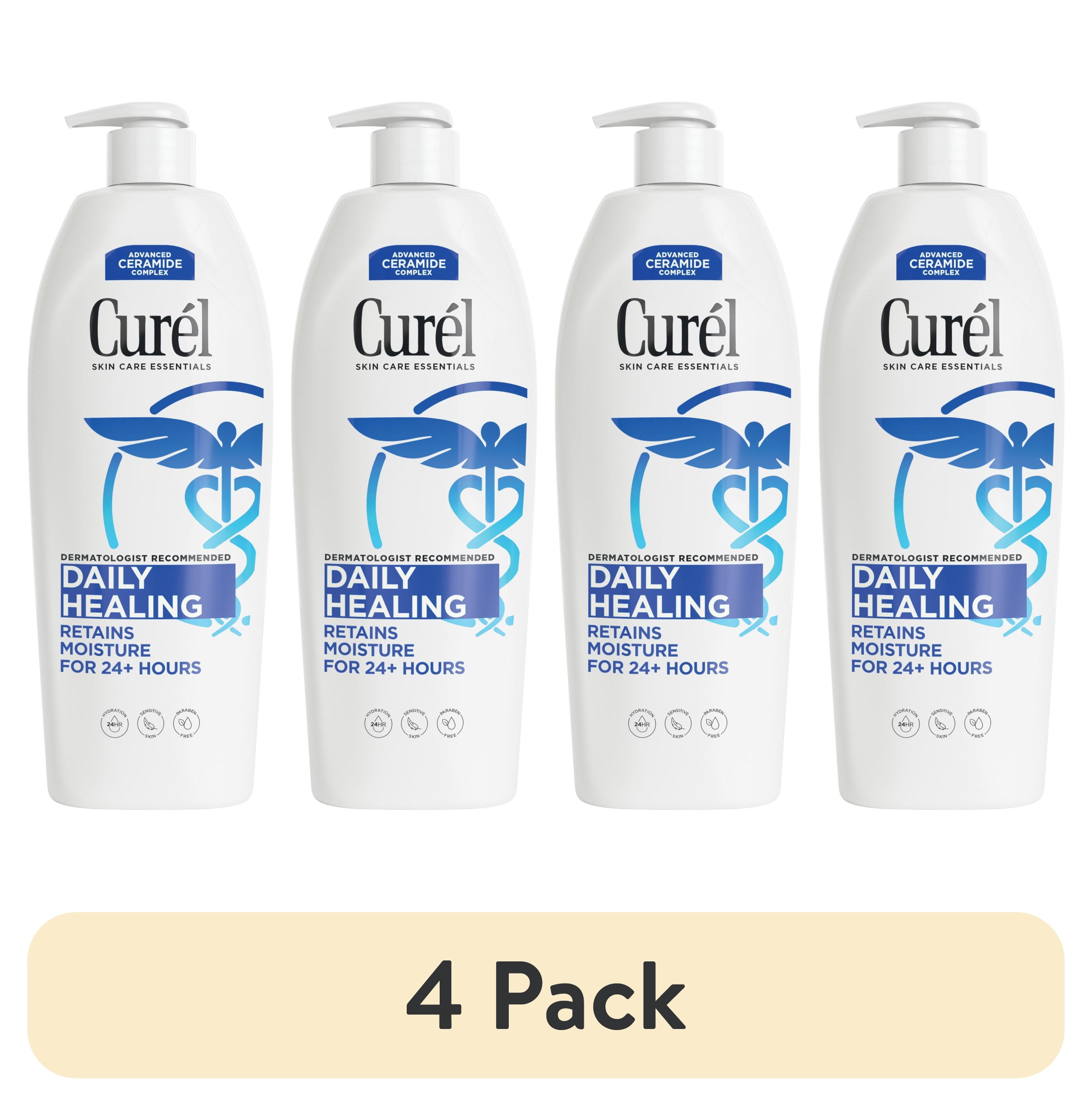 (4 pack) Curel Daily Healing Hand and Body Lotion for Dry Skin, Dermatologist Recommended Moisturizer, 20 fl oz