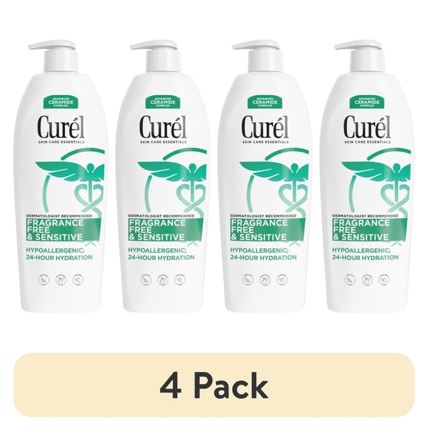 4 pack) Curel Fragrance Free Moisturizer, Sensitive Skin Body