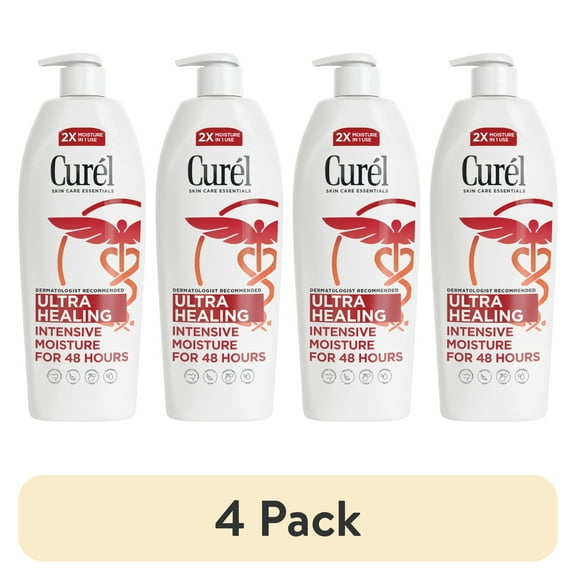 (4 pack) Curl Ultra Healing Intensive Fragrance-Free Lotion, Extra-Dry Sensitive Skin Moisturizer, 20 oz