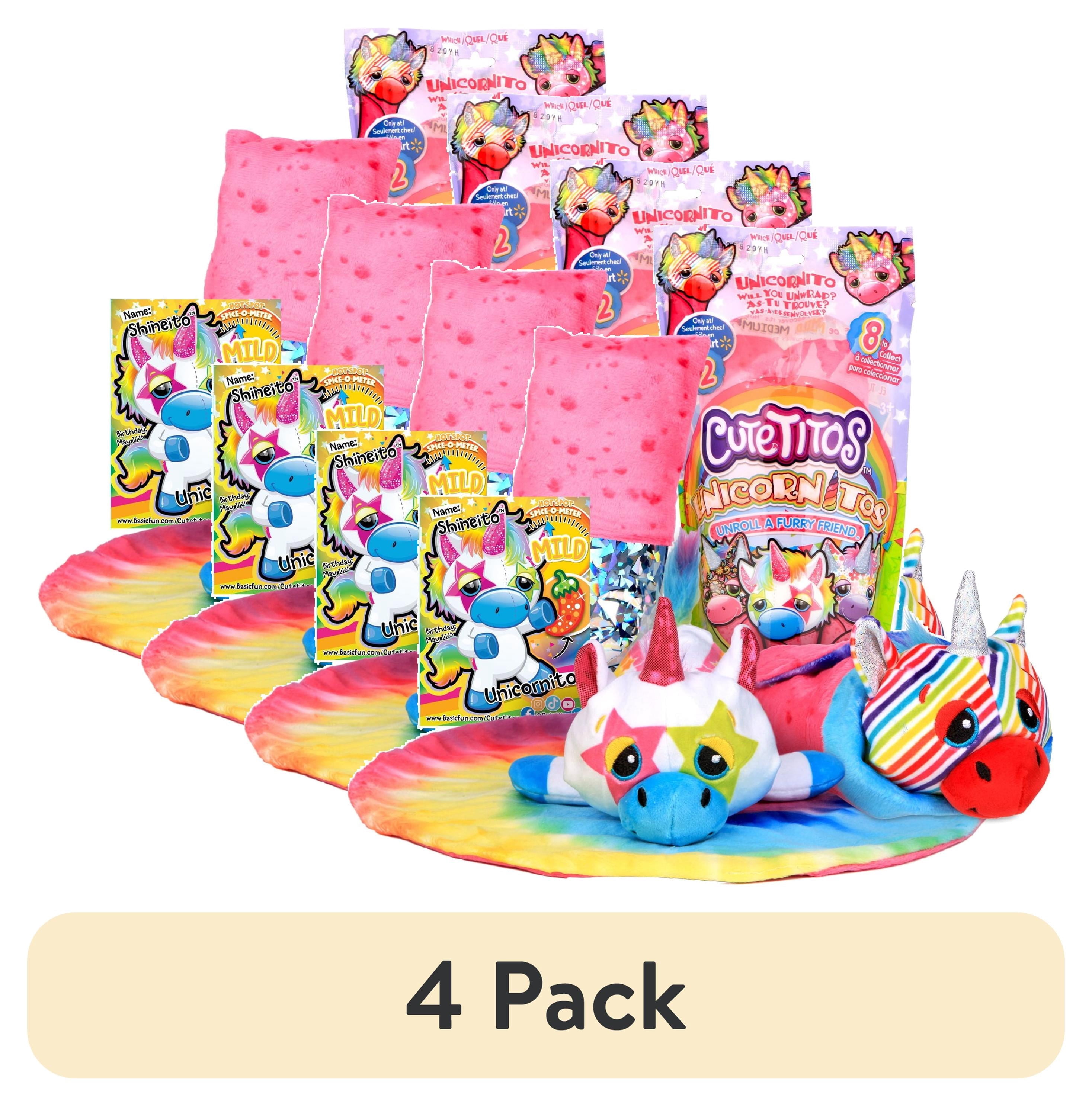 (4 pack) Cutetitos Unicornitos - Surprise Stuffed Animals - Collectible Plush Unicorns (Styles May Vary)
