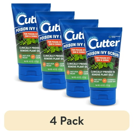 (4 pack) Cutter™ First Aid Poison Ivy Scrub for Itch Relief, 4oz